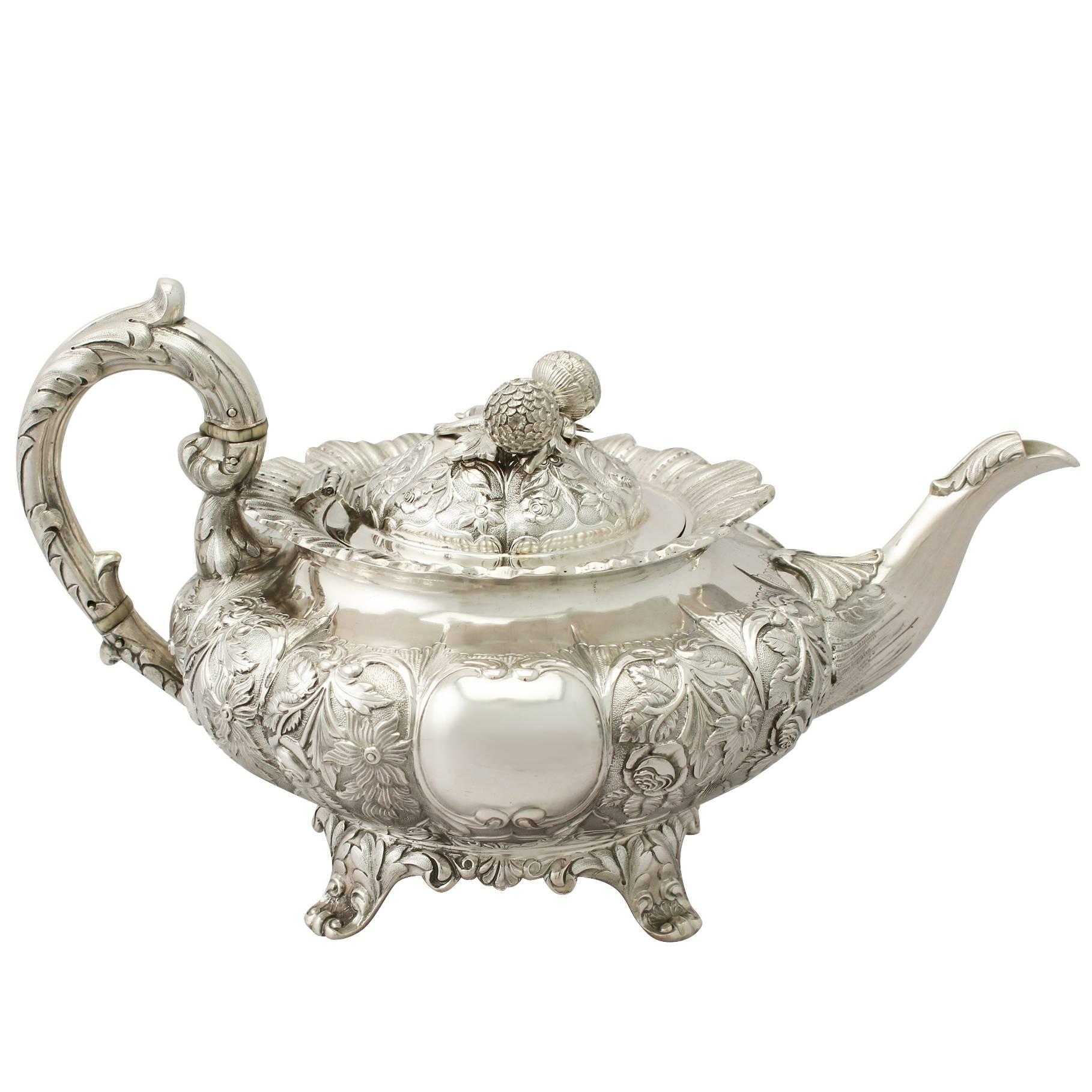 Indian Colonial Silver Teapot, Antique, circa 1850