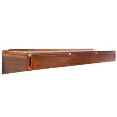 Rare Arne Hovmand-Olsen Wall-Mounted Rosewood Console Table or Desk