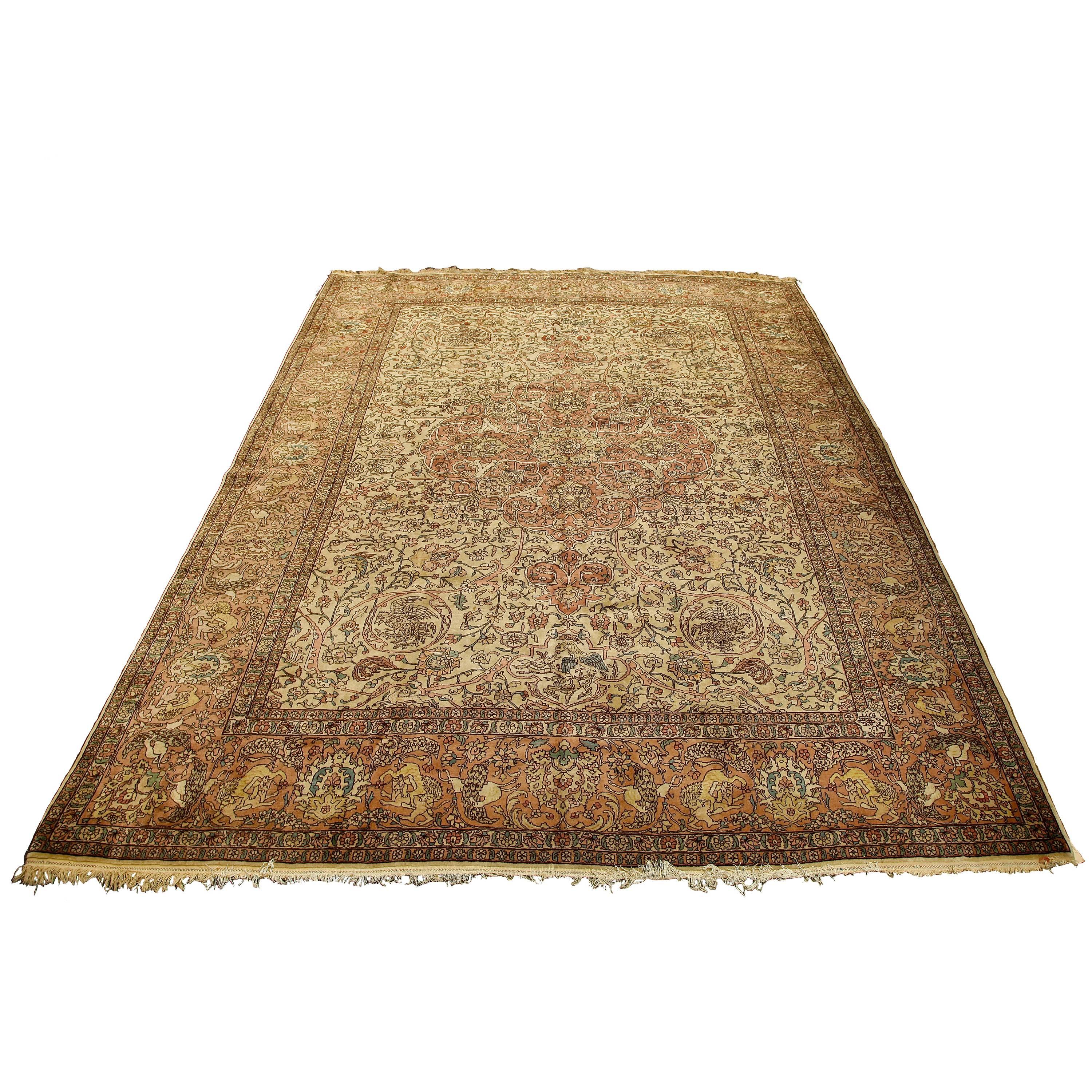 Antique Persian Tabriz Carpet, Mid-20th Century For Sale