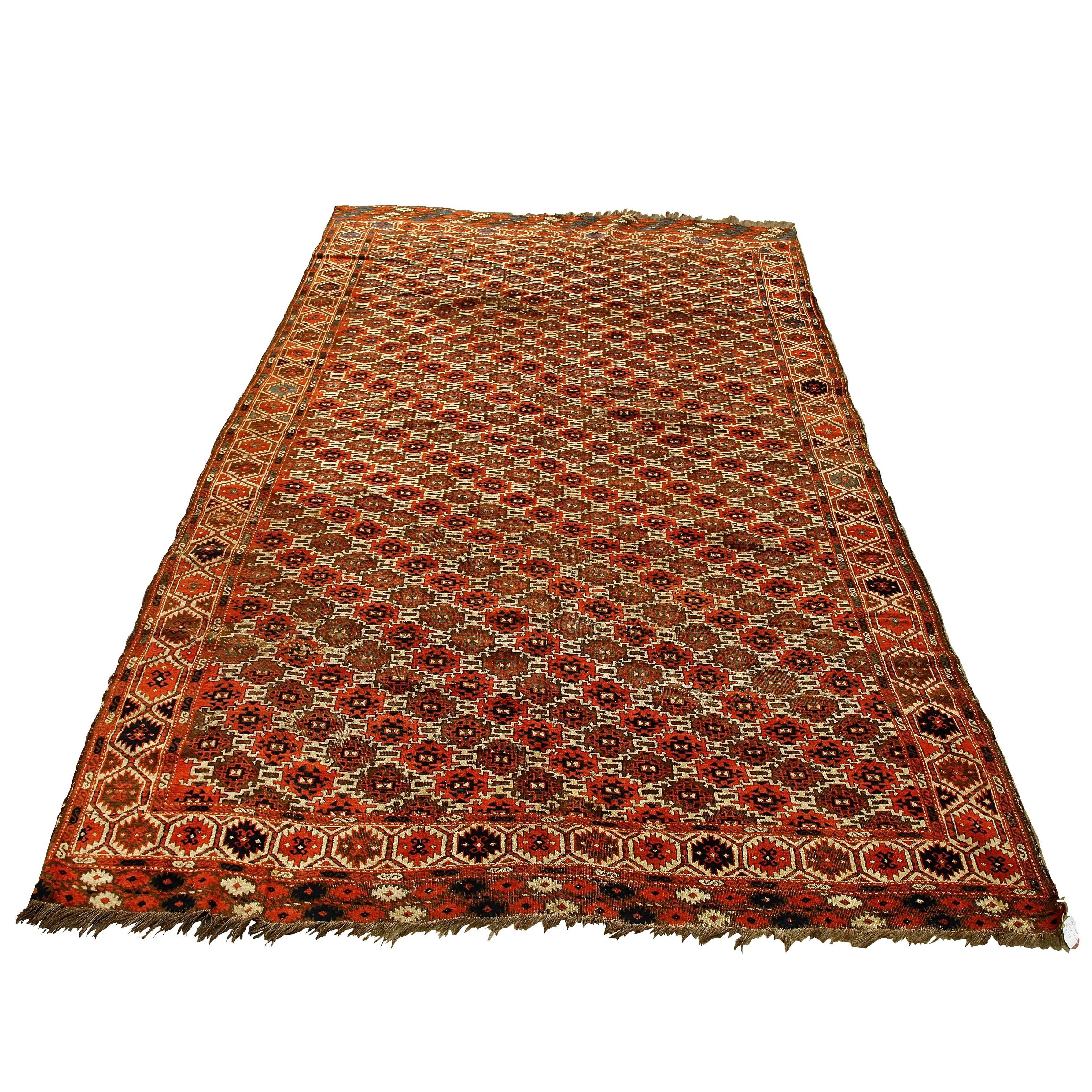 Antique Turkmen Chaudor Carpet, 19th Century For Sale