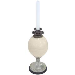 Candle Holder in Sterling Silver with Ostrich Egg by Anthony Redmile
