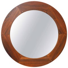 Circular Wood Mirror by Luxus, circa 1960