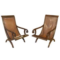 Antique Pair of French Campeche Style Chairs