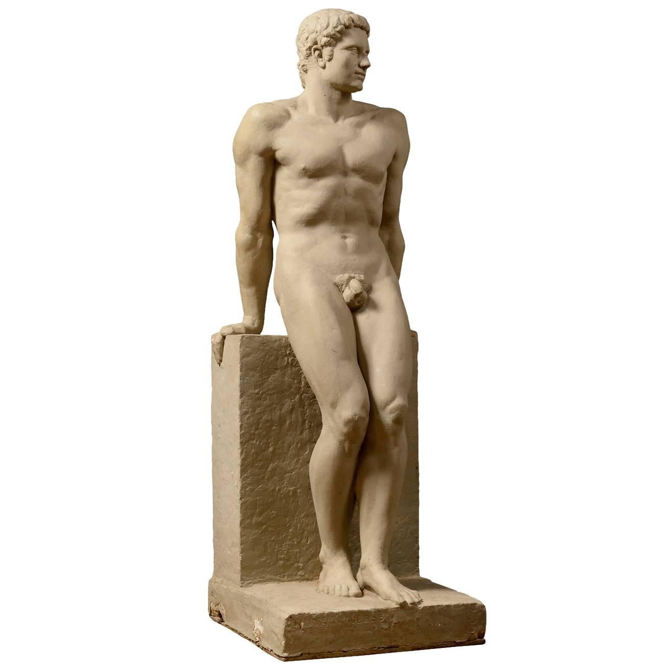 Historical and Spectacular Sculpture by Pierre Traverse, "Man, " 1937 For Sale