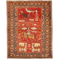 Rare Antique Caucasian Mirasali Rug