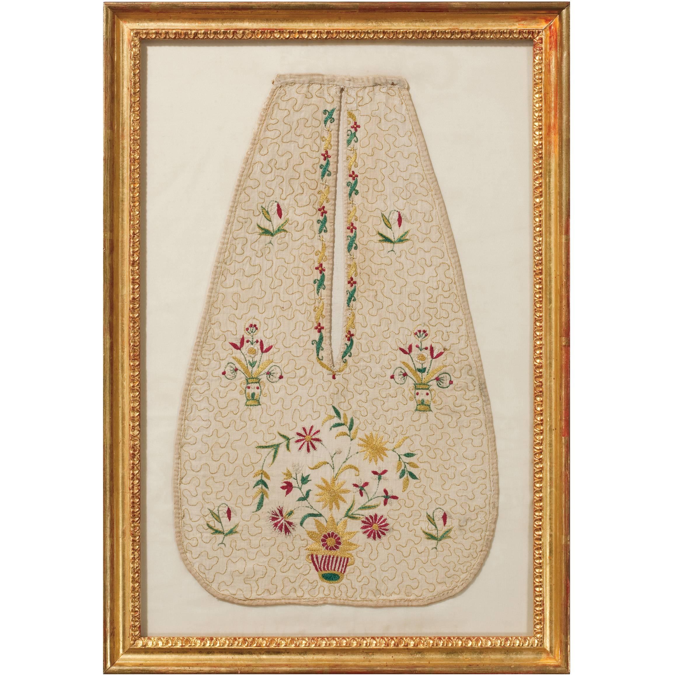 Rare Early 18th Century Embroidered Lady's Pocket