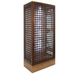 Mashrabiya Vitrine in Black Walnut and Bronze