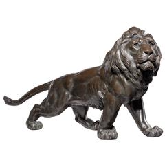 Meiji Bronze Lion Sculpture