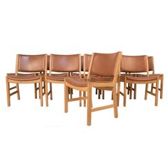 Set of Ten Leather Dining Chairs by Hans Wegner