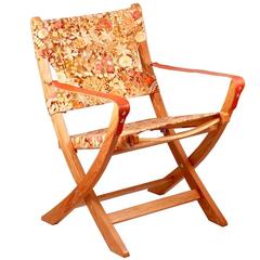 Campaign Chair in Floral Designer Vintage Fabric - Easy Chair by Sunbeam Jackie