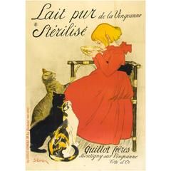 Antique Lait Pur Sterilise, 1894 by T.A. Steinlen, Original French Poster Large Format