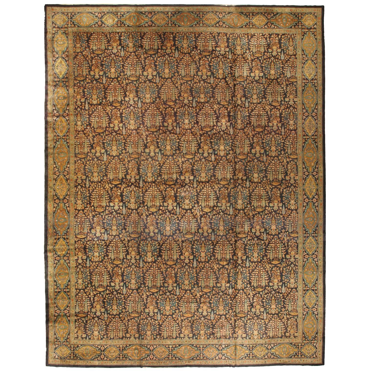 Antique Late 19th Century Oversize North Indian Carpet For Sale