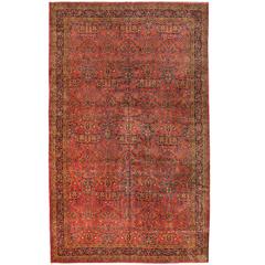 Exceptional Extremely Finely Woven Oversize Persian Kashan Carpet Antique Exceptional Extremely Finely Woven Oversize Persian Kashan Carpet