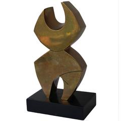 Geometric bronze Sculpture by John Milne from 1970