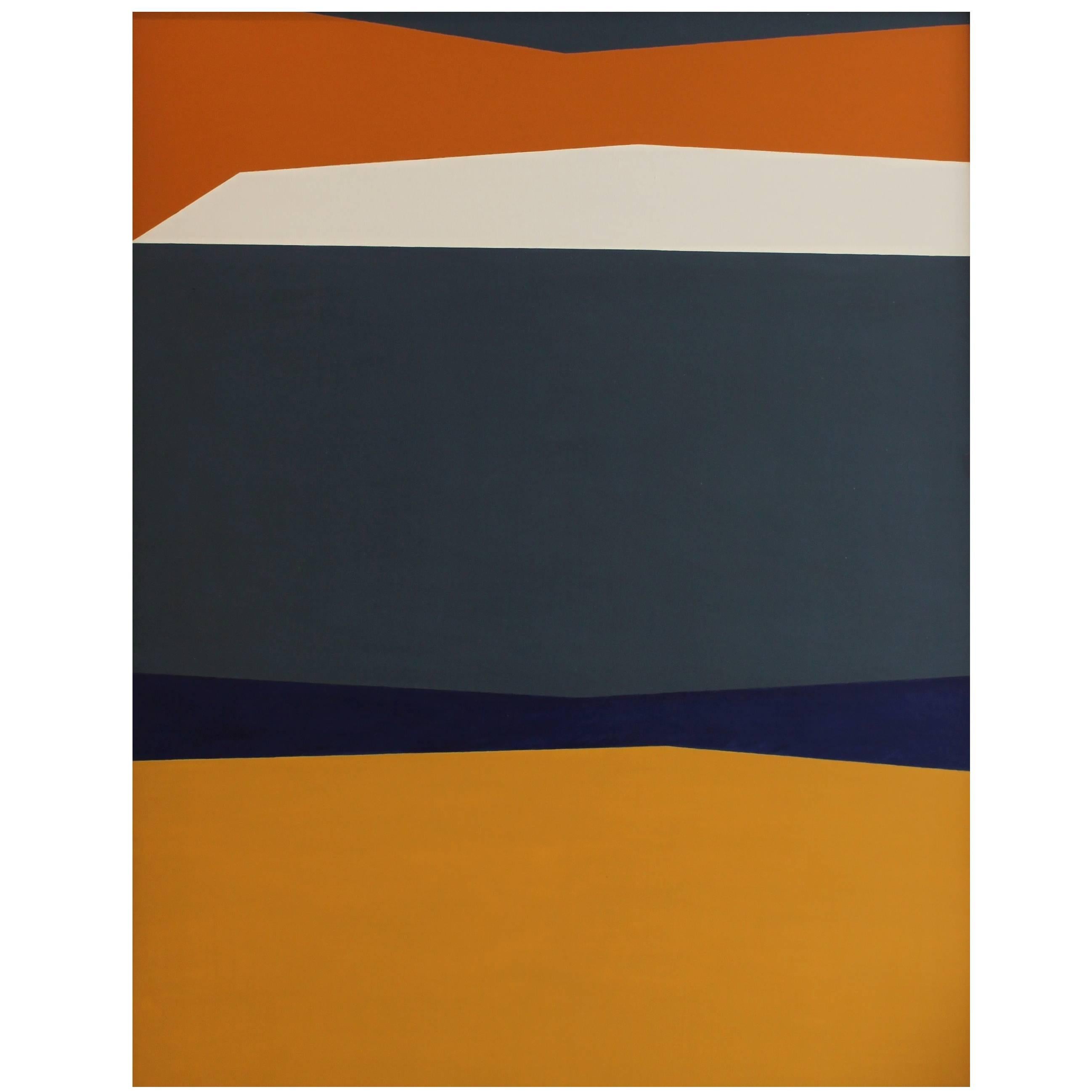 Abstract geometric Oil on Board by Roy Conn from 1960, painting.  For Sale