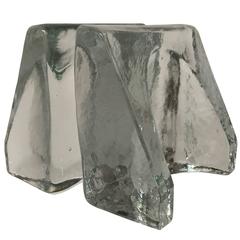 Sculptural Wayne Husted Blenko Handcraft Wedge Bookends 7