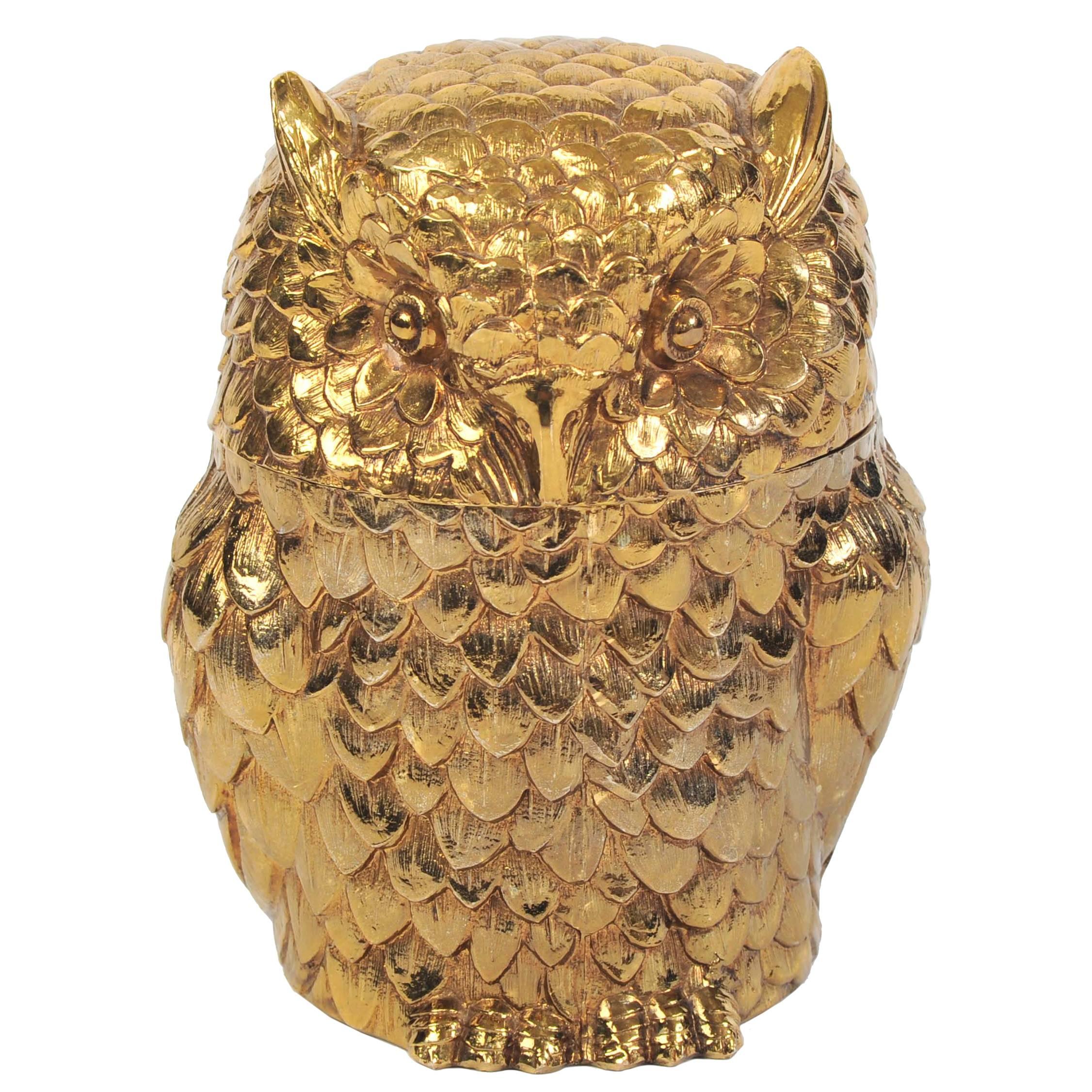 Gilded Owl Ice Bucket by Mauro Manetti