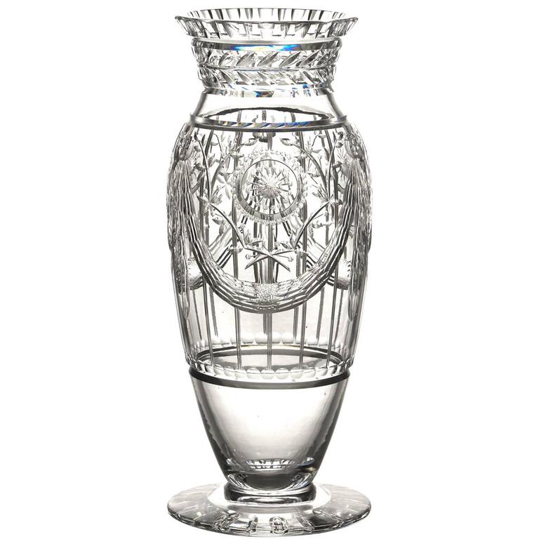 Art Deco Cut Crystal Vase by b at 1stDibs