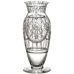 Art Deco Cut Crystal Vase by Webb