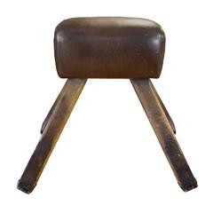 Antique Wood and Leather Pommel Horse