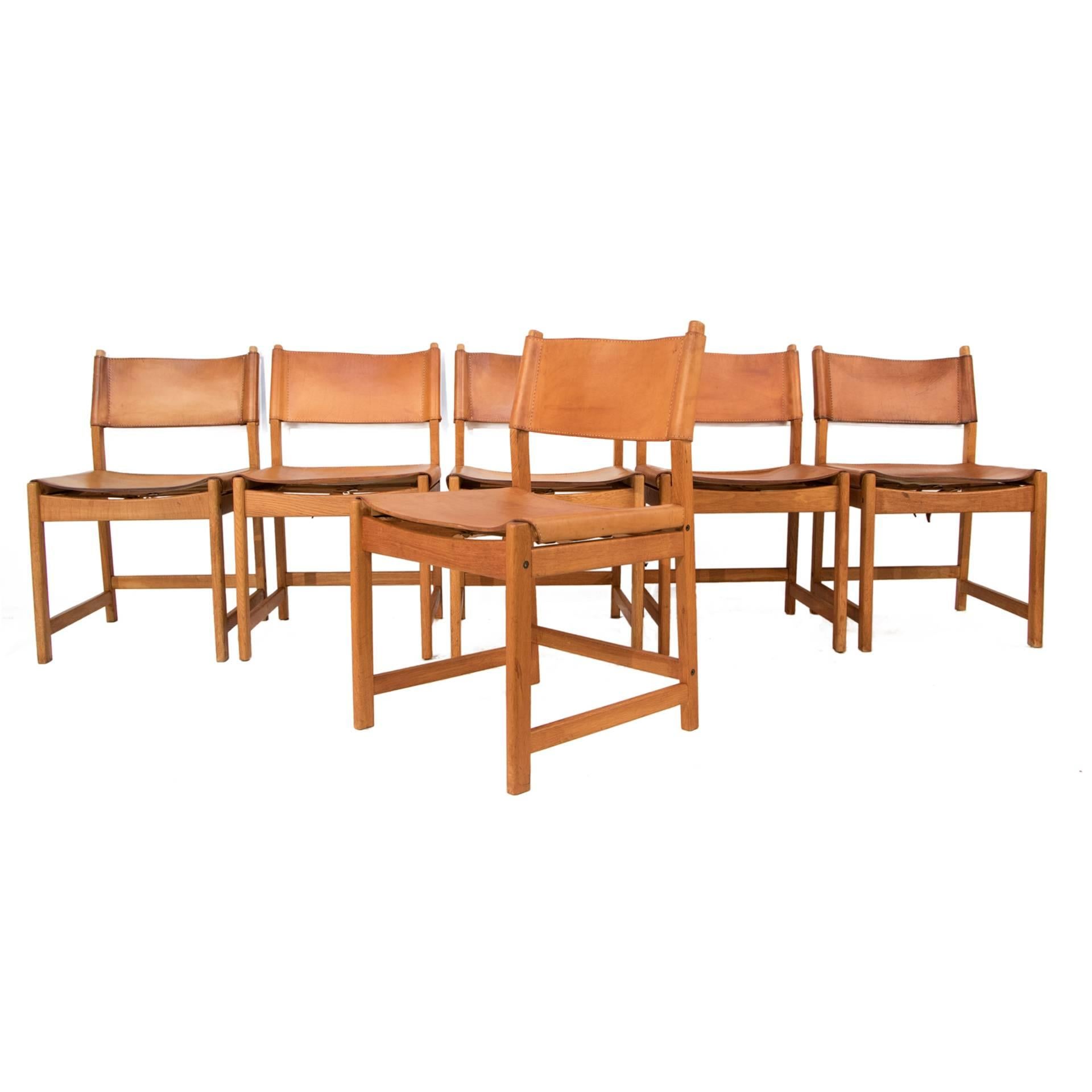 Set of Six Leather Dining Chairs by Kurt Ostervig