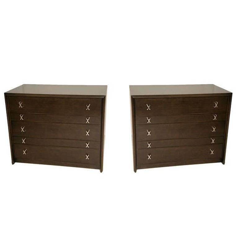 Pair of Chests with "X" Pulls Designed by Paul Frankl