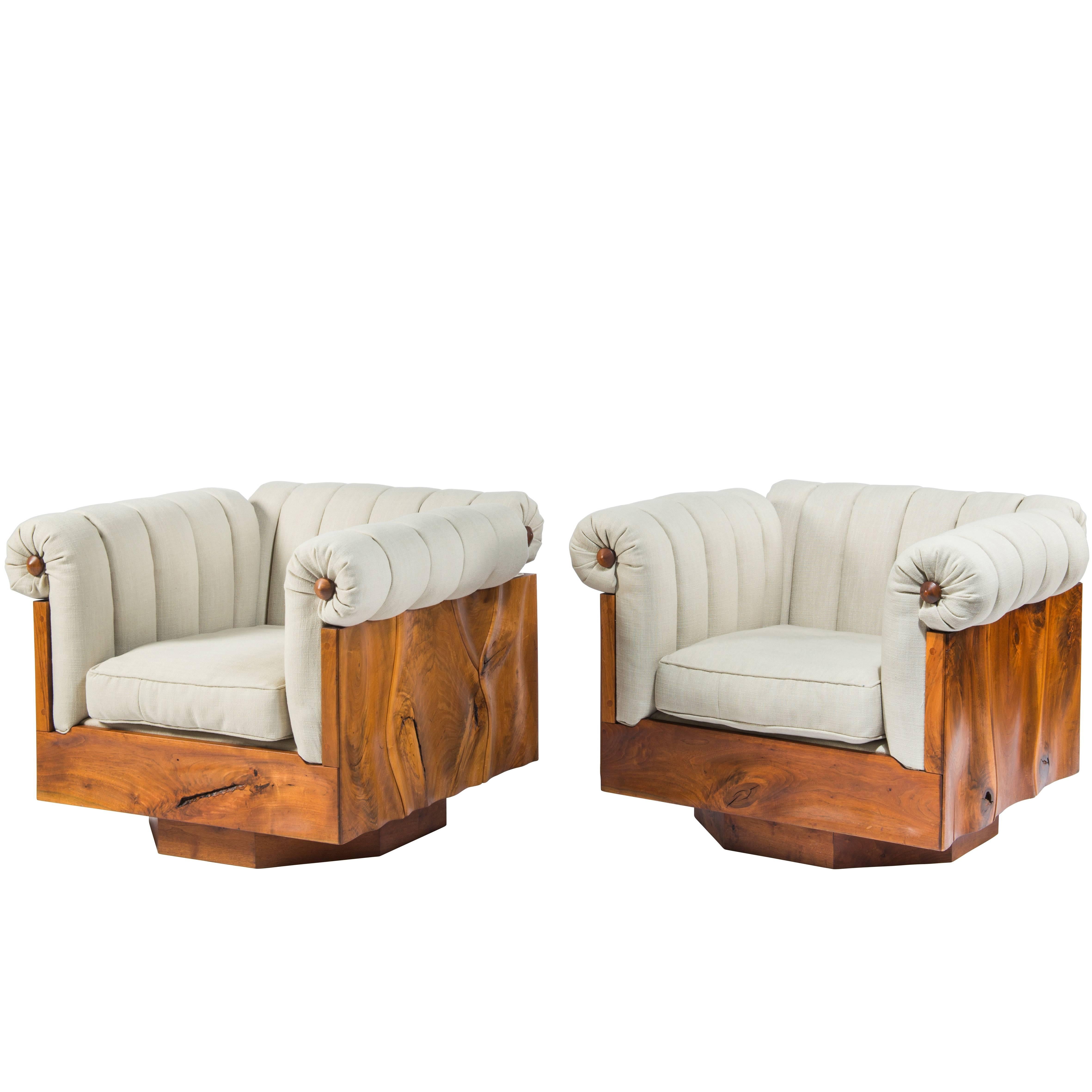 Pair of Unique Philip Lloyd Powell Lounge Chairs