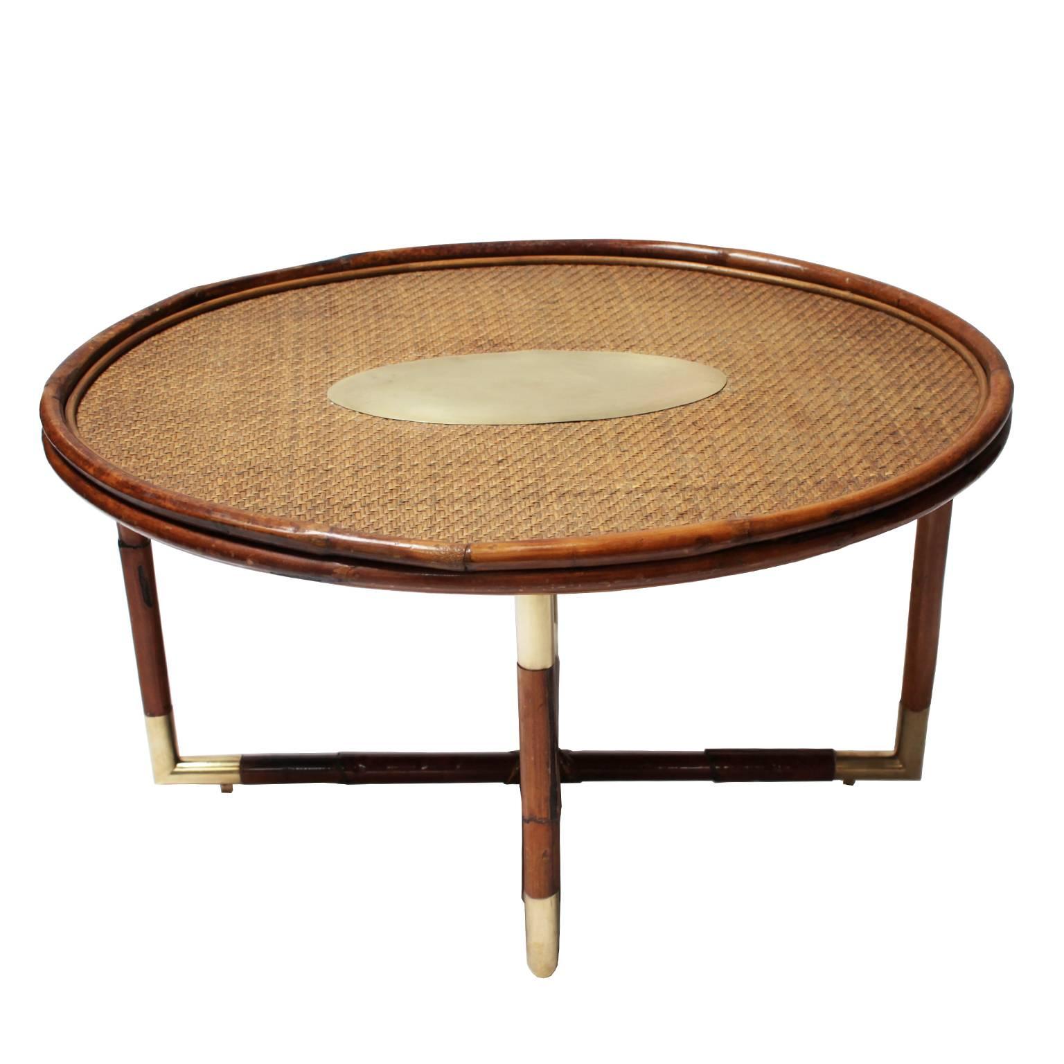 Bamboo Coffee Table in the Style of Gabriella Crespi