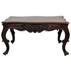 Beautiful Carved William IV Anglo-Indian Library Table
