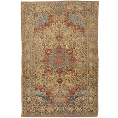 Antique 19th Century Persian Mohtasham Kashan Rug