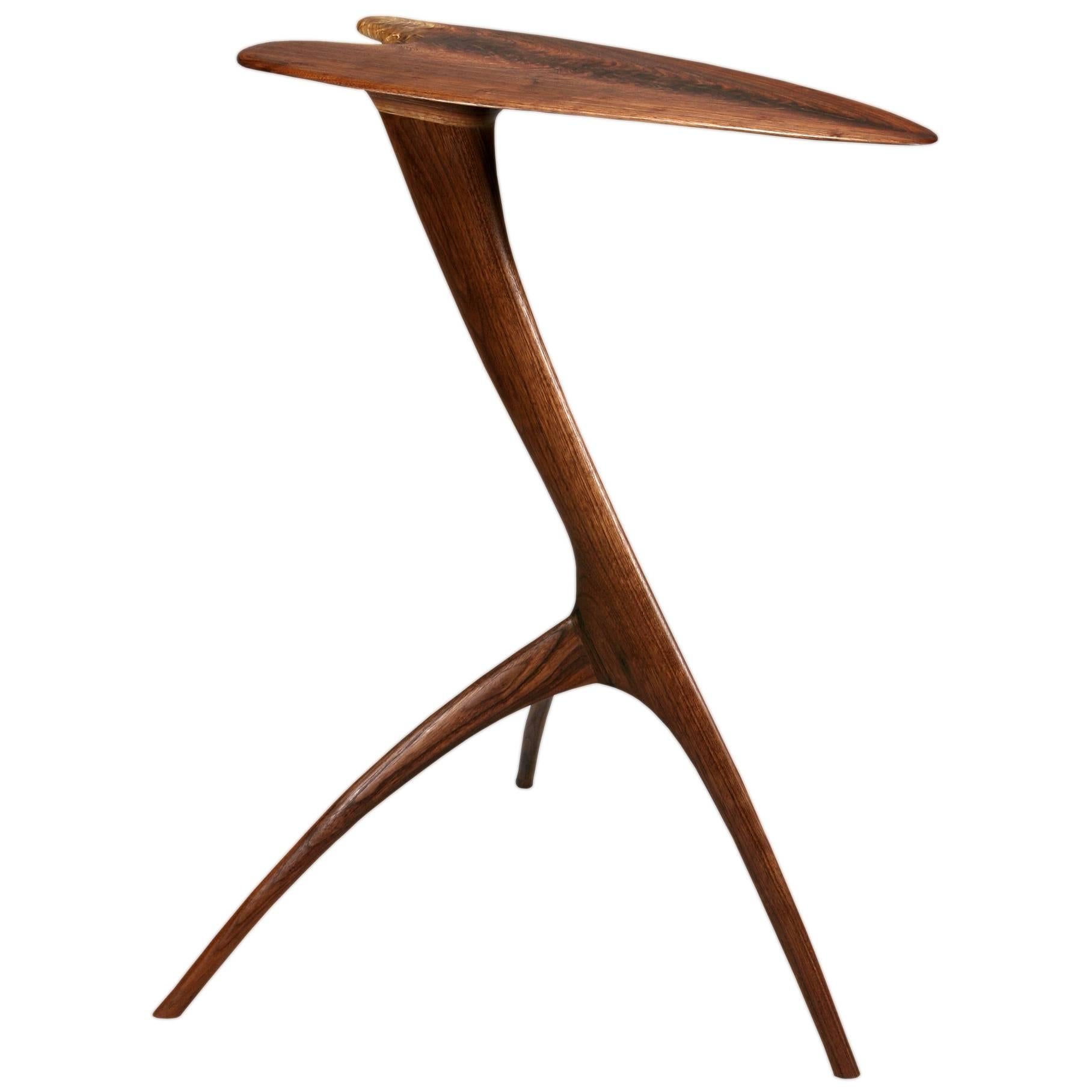 Handcrafted Wood "Heron" End or Side Table by Brian Fireman For Sale at