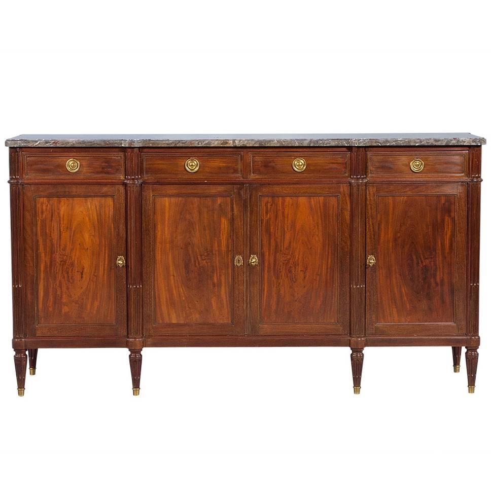 Louis XVI Mahogany Buffet with Marble Top