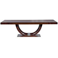 French Art Deco Rosewood Dining Table, circa 1940