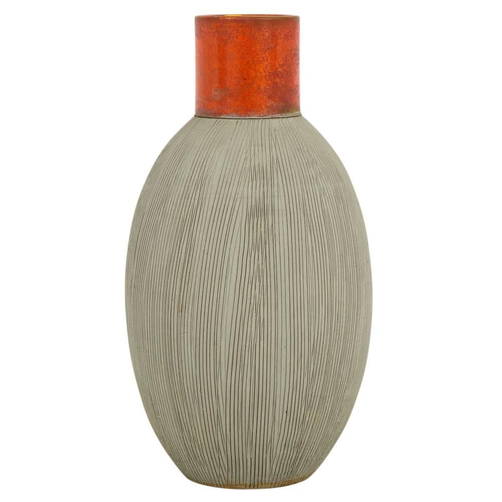 Raymor Bitossi Vase Ceramic Orange Signed