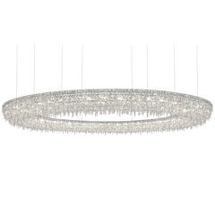 Lolli e Memmoli Ugolino Modern Crystal Halo Light Fixture Handcrafted in Italy