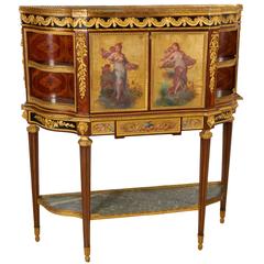 Antique Exceptional French Ormolu-Mounted Mahogany Marquetry Secretaire a Abattant Desk