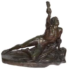 Monumental French Bronze Sculpture "Le Soldat Marathon" Grand Tour Barbedienne 