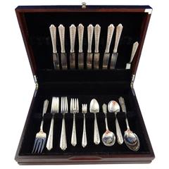 Set di posate in argento massiccio Normandie by Wallace per otto persone 52 pezzi