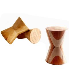 European Modern Oak and Mahogany Leroy Stools Side Tables by Boca do Lobo 12