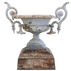 Large 19th Century Cast Iron Garden Urn