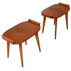 Italian Wooden Ottomans or Benches, 1940s, Set of Two