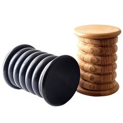 Pair of European Modern Oak, Mahogany Tiffany Stools Side Tables by Boca do Lobo 7
