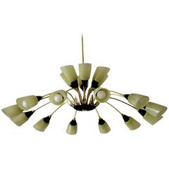 Italian Eighteen-Arm Stilnovo Style Midcentury Sputnik Chandelier, 1950s 11