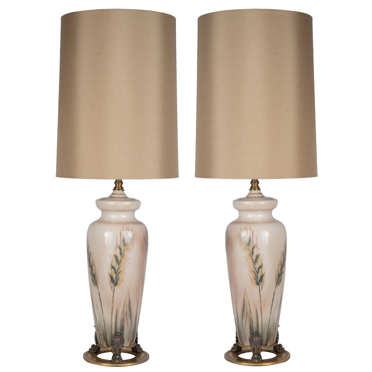 Pair of Rookwood Pottery Table Lamps For Sale at 1stdibs