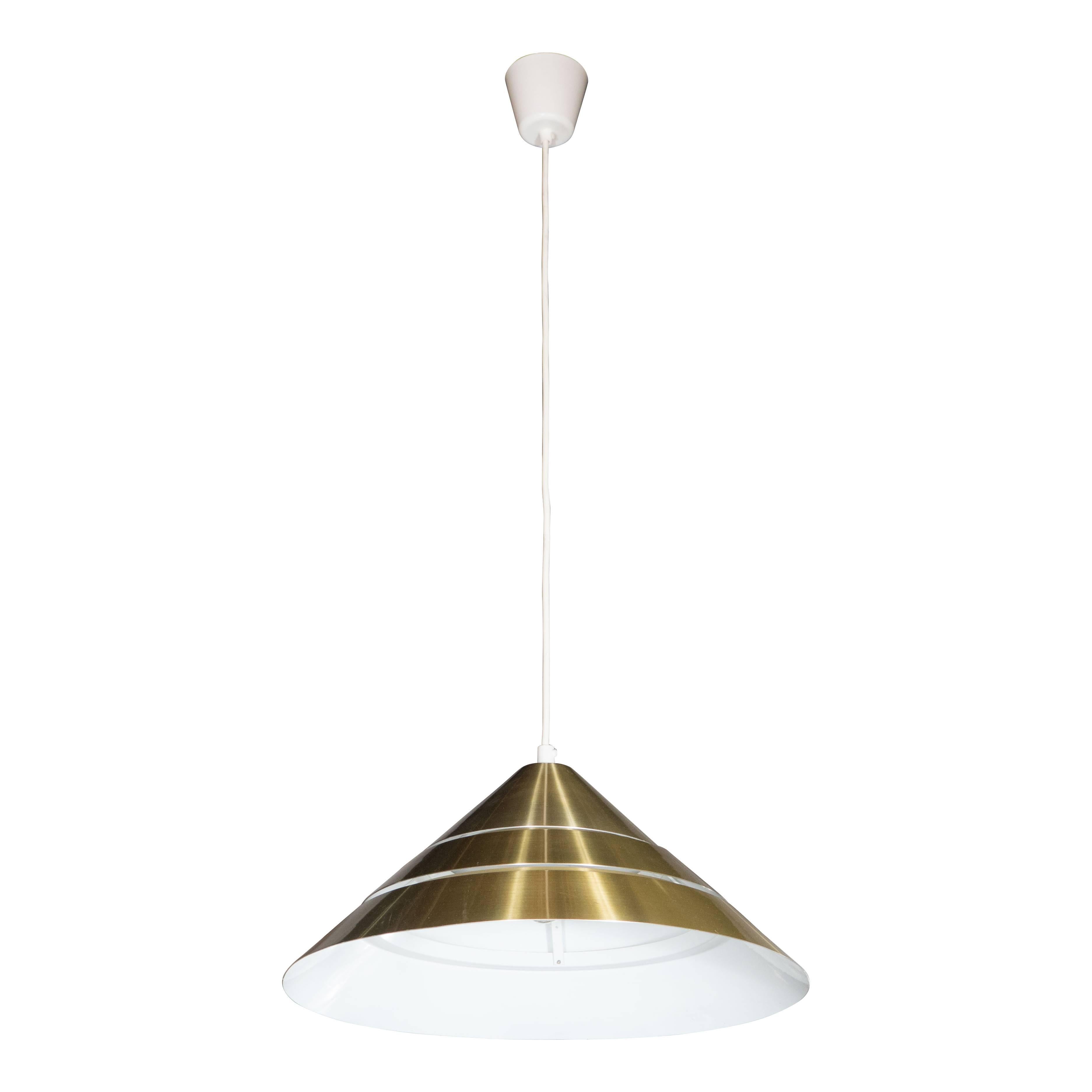 Mid-Century Brass Cone Ceiling Pendant by Hans-Agne Jakobsson