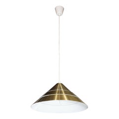 Mid-Century Brass Cone Ceiling Pendant by Hans-Agne Jakobsson