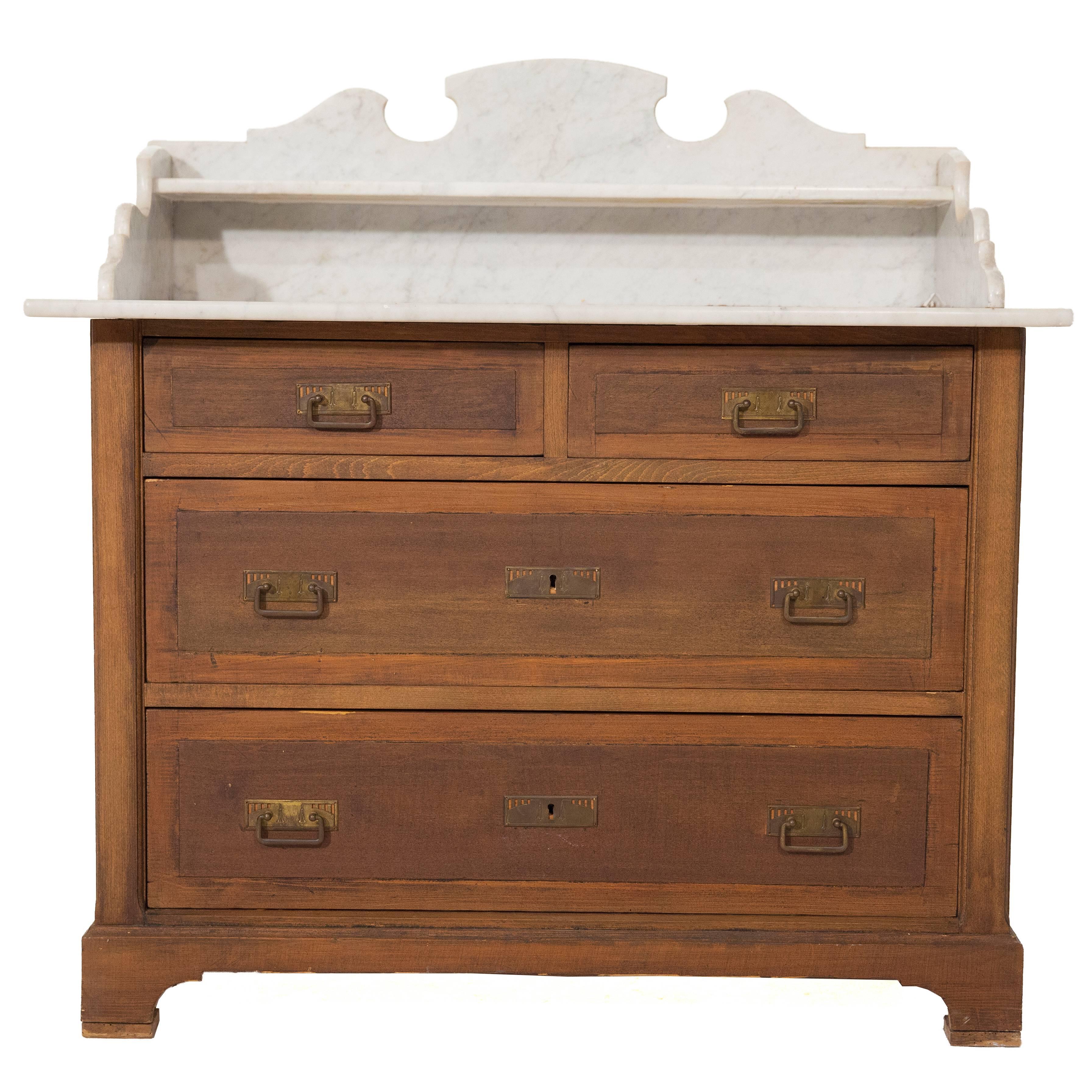 Jugendstil Dresser with Marble Top, Germany, 1900s For Sale