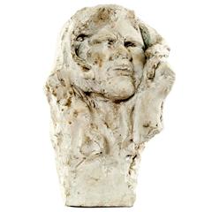 Plaster Study of a Head by Solon Borglum 9