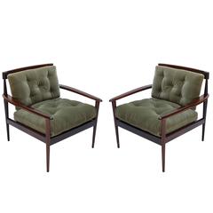 Pair of Rino Levi Brazilian 1960s Jacaranda Armchairs 7