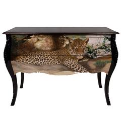 Stunning Leopard Hand-Painted on Sideboard by Kensa Designs
